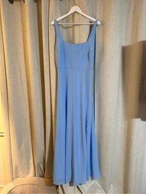 Lulu's Soft Blue Square-Neck Maxi Dress